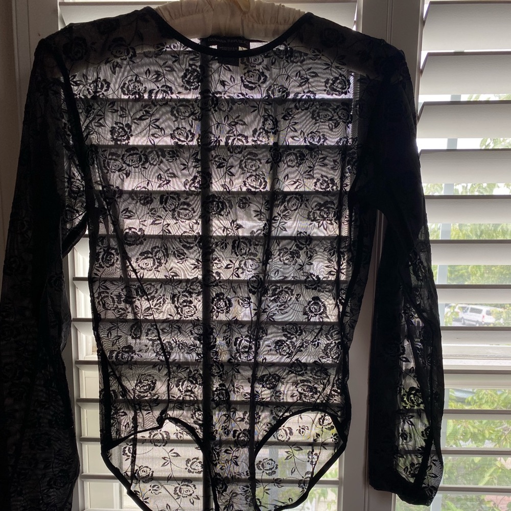Sheer rosebud bodysuit